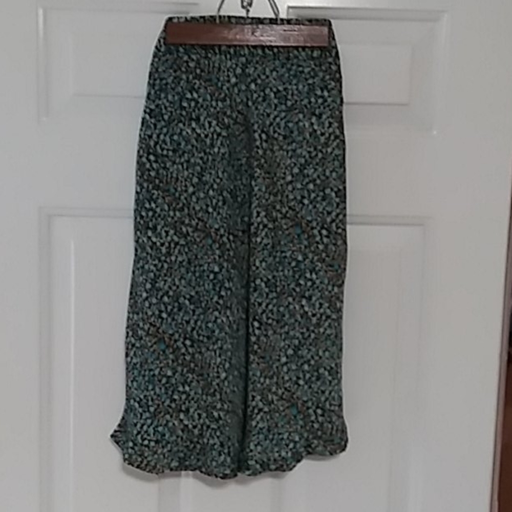 Peacock Blue Flowy & Flowery Skirt Size 8